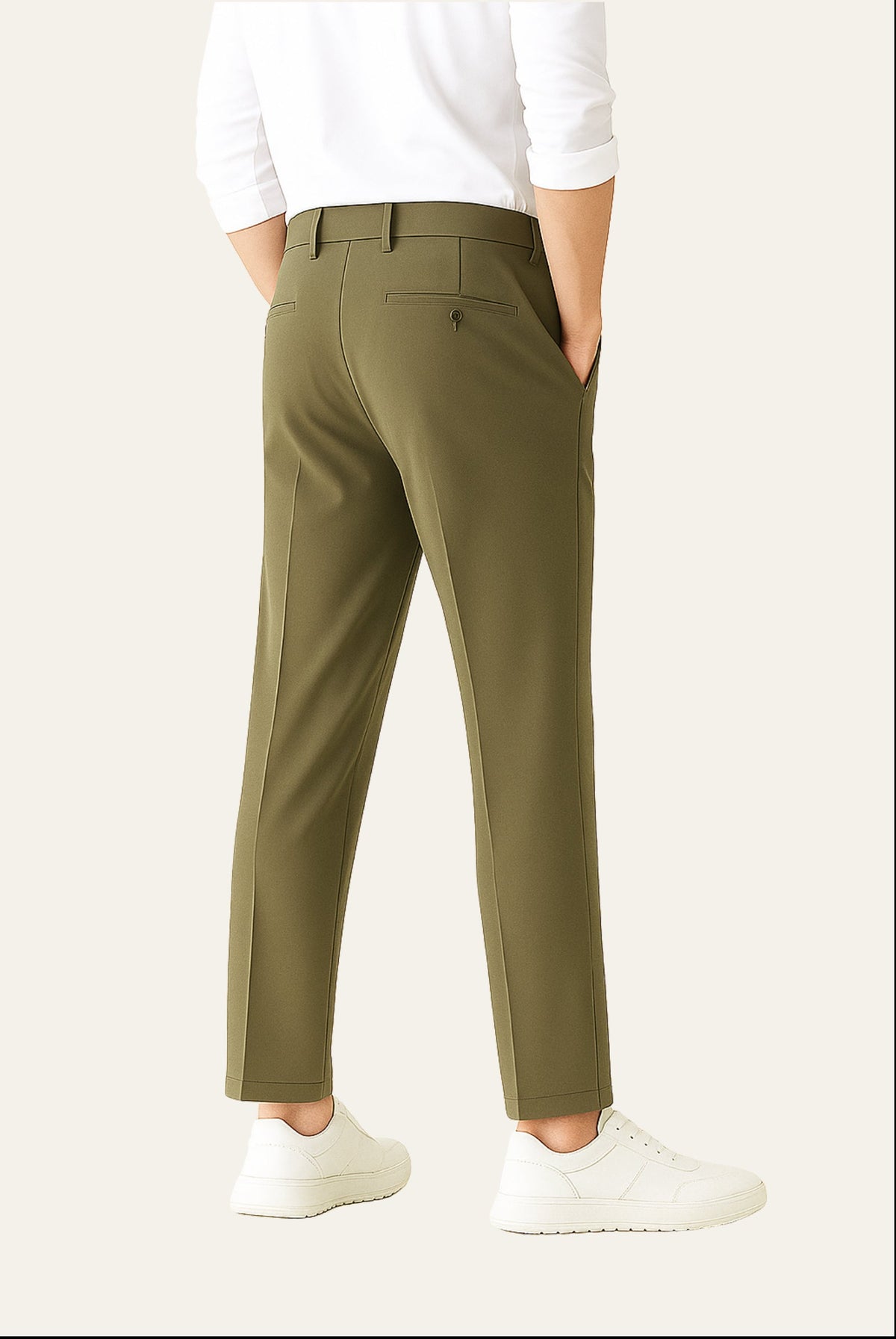Luca Chino Olive Green | Slim Straight-Leg Chinos