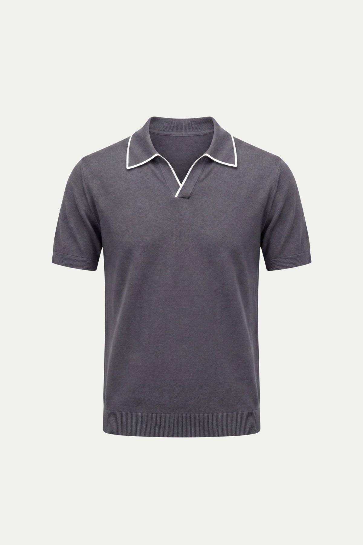 Dark Grey Buttonless Polo