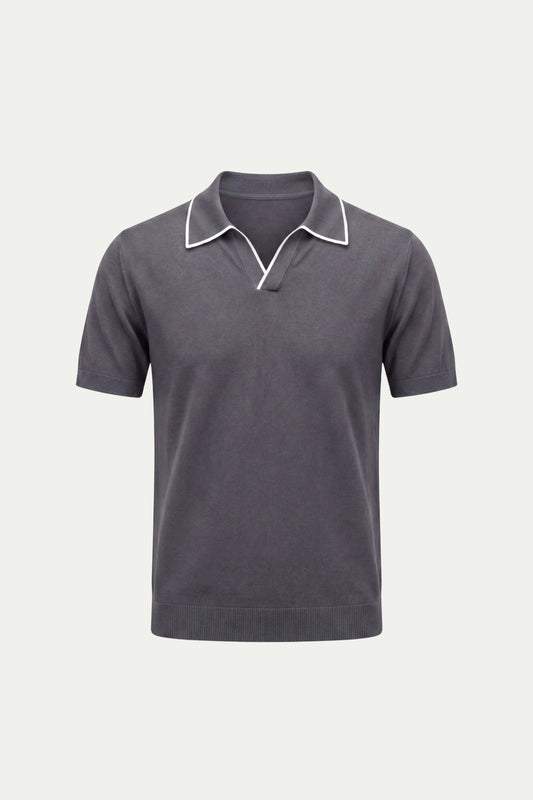 Dark Grey Buttonless Polo