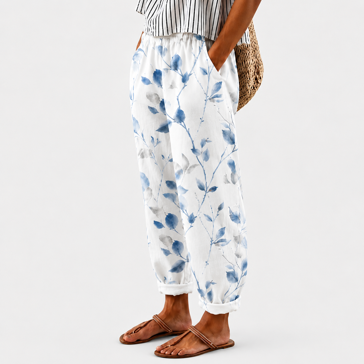 Pantalón estampado azul