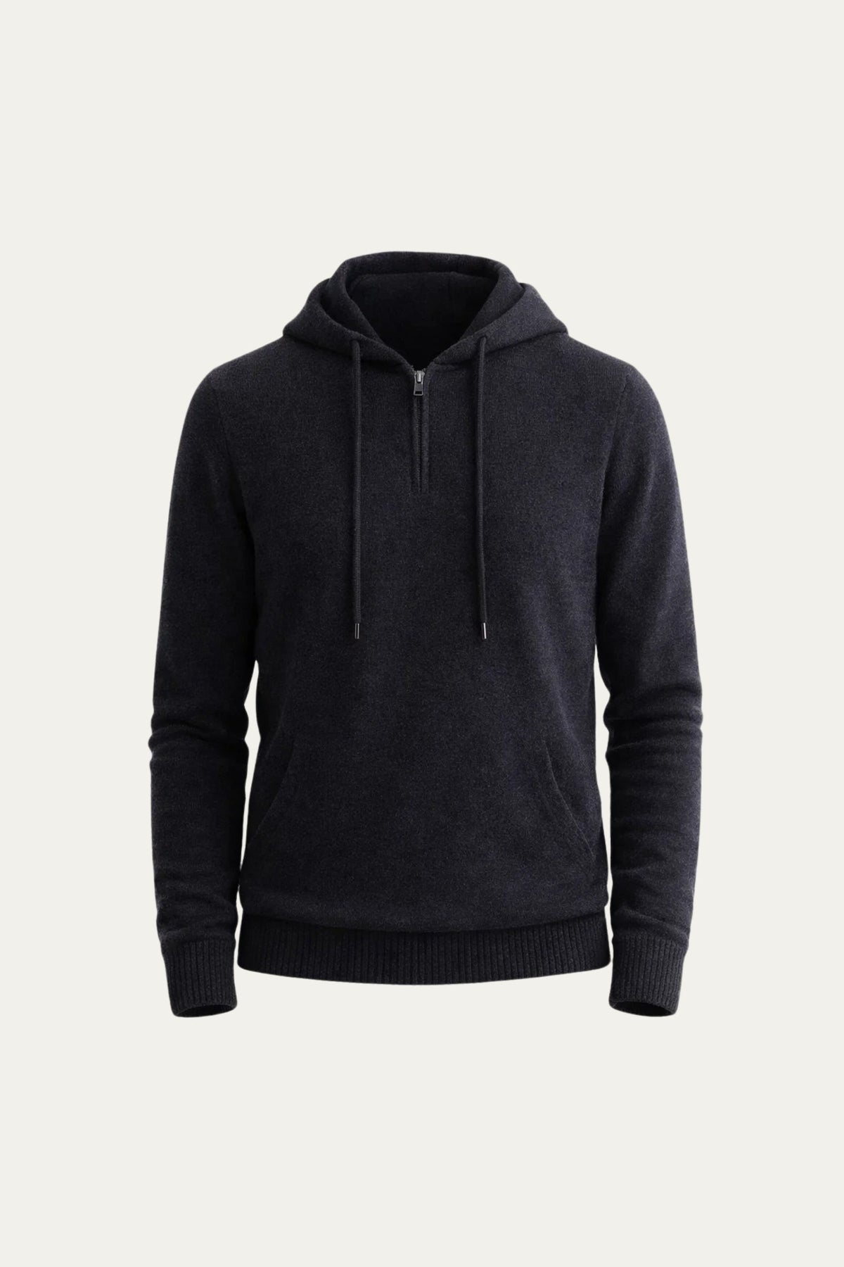 Elio City Hoodie Grey | Half-Zip Knit Hoodie
