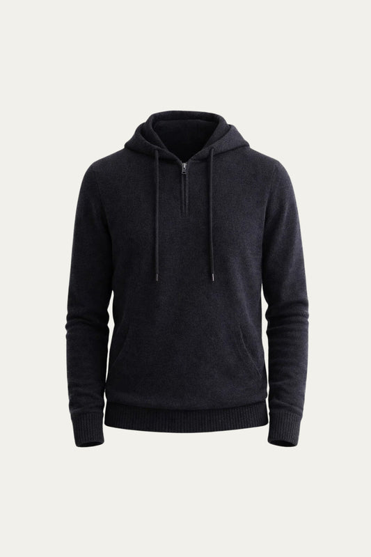 Elio City Hoodie Grey | Half-Zip Knit Hoodie