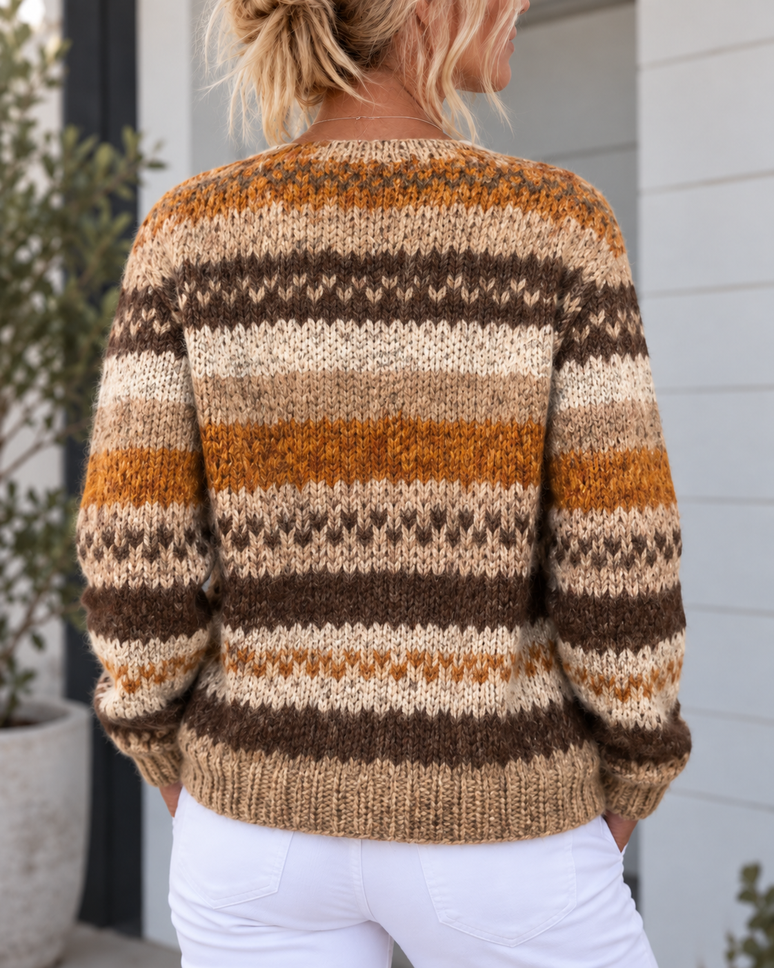 Cárdigan de punto con patrón Fair Isle