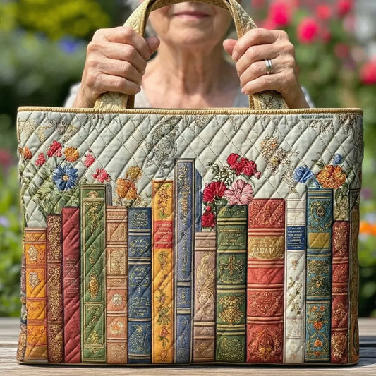 Bolso acolchado con biblioteca mágica