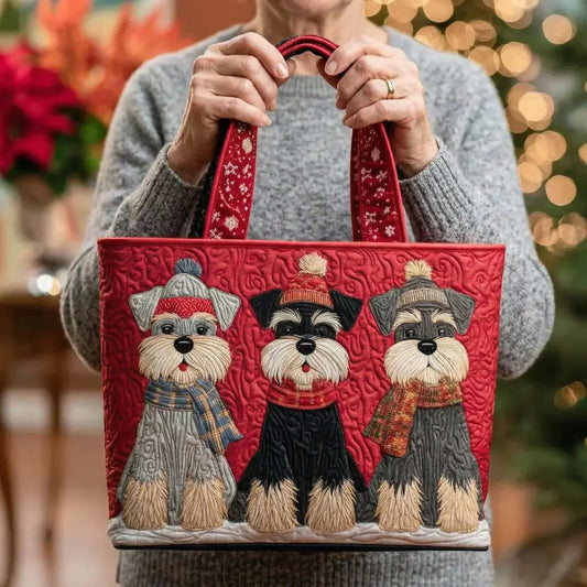 Bolso acolchado con tres schnauzers