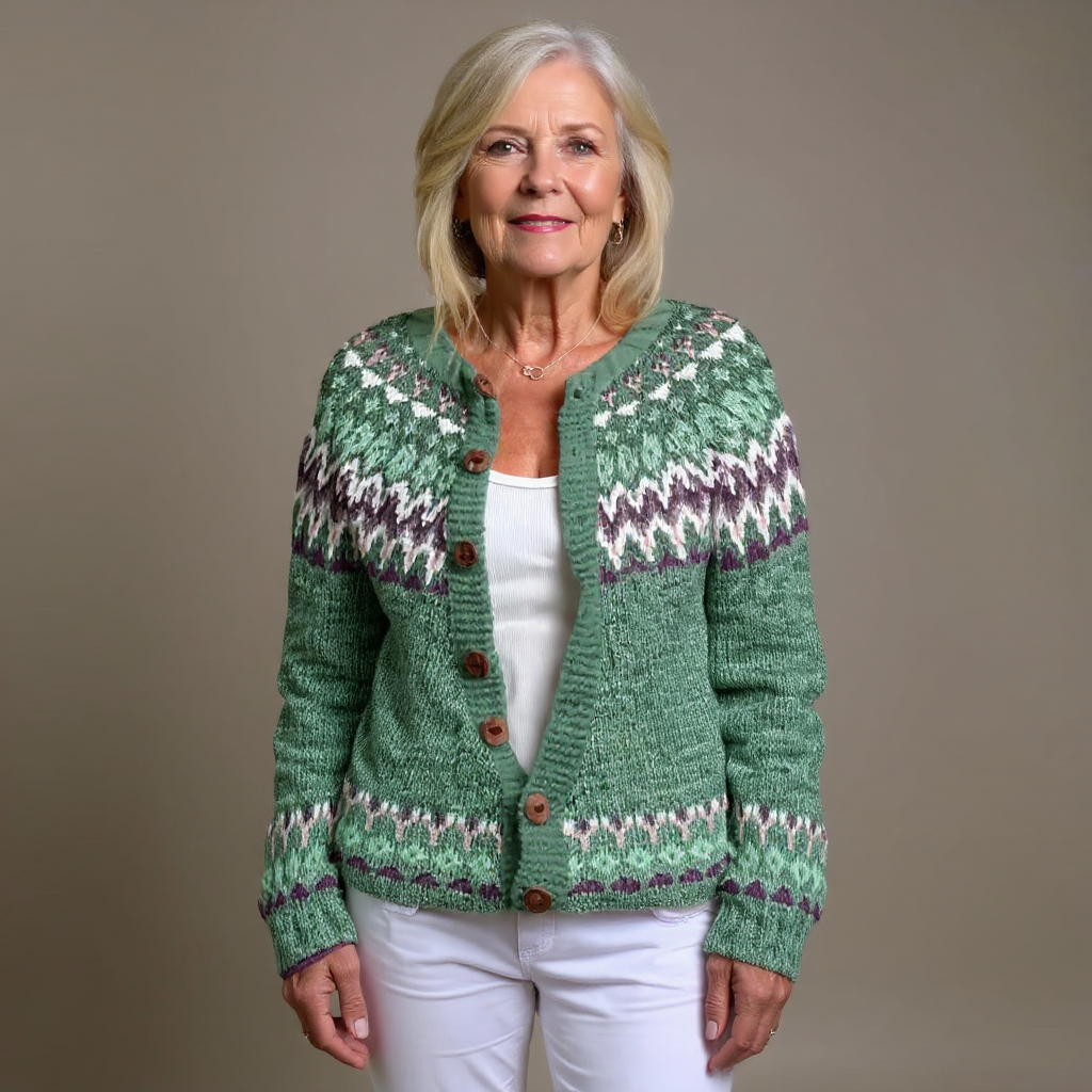 Cárdigan verde con cuello