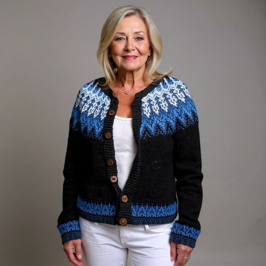 Chaqueta de punto azul