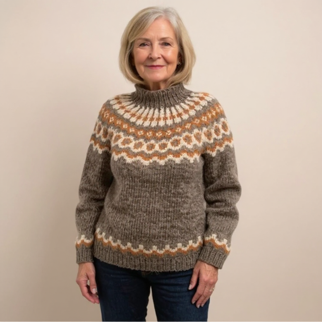 Suéter de Cuello Alto Jacquard