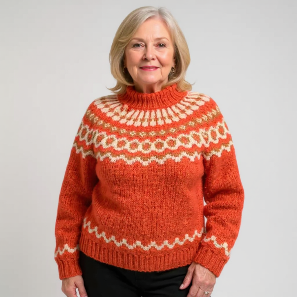 Suéter de Cuello Alto Jacquard