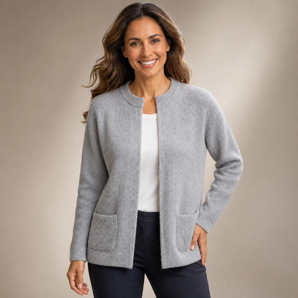 Chaqueta de punto con cremallera y bolsillos
