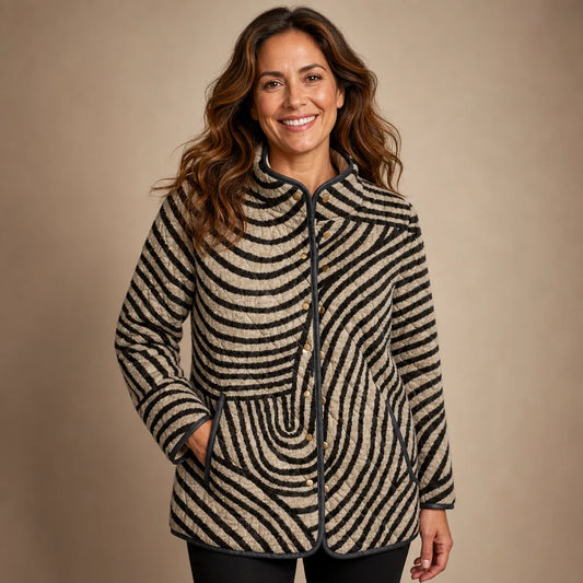 Chaqueta forrada con estampado geométrico