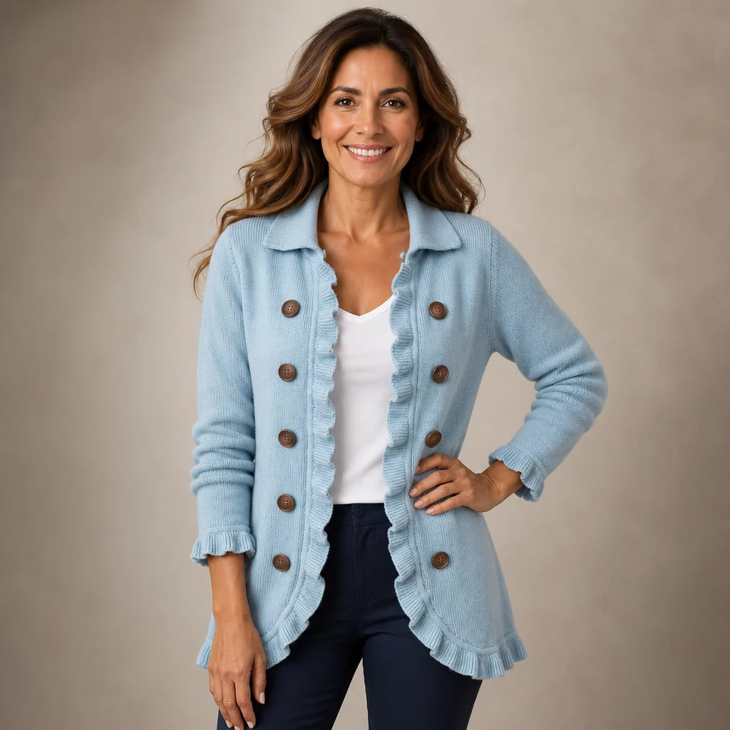 Chaqueta de punto con volantes