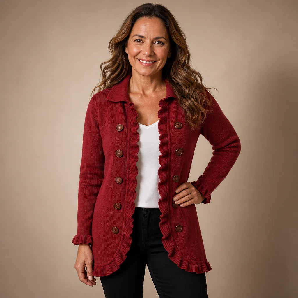 Chaqueta de punto con volantes