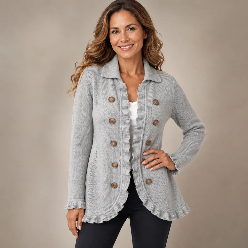 Chaqueta de punto con volantes