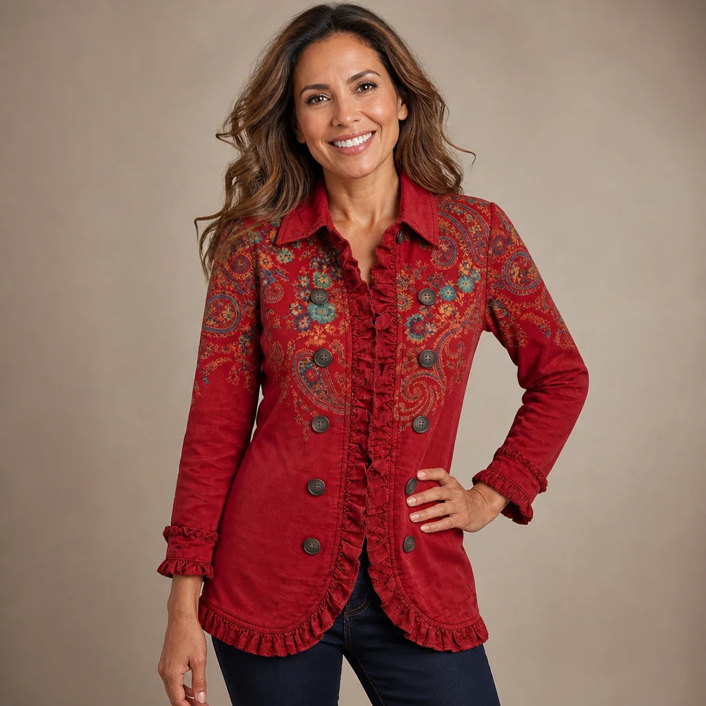 Chaqueta estampada con volantes