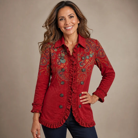 Chaqueta estampada con volantes
