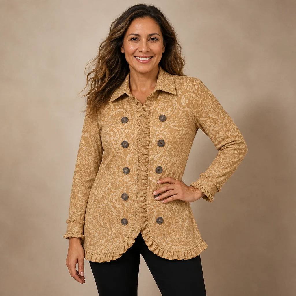 Chaqueta de punto con volantes