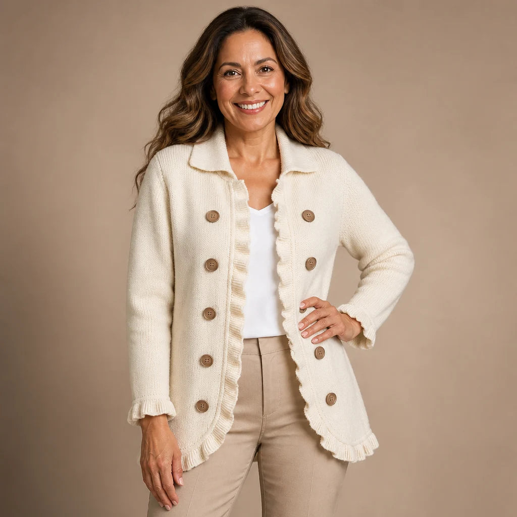 Chaqueta de punto con volantes
