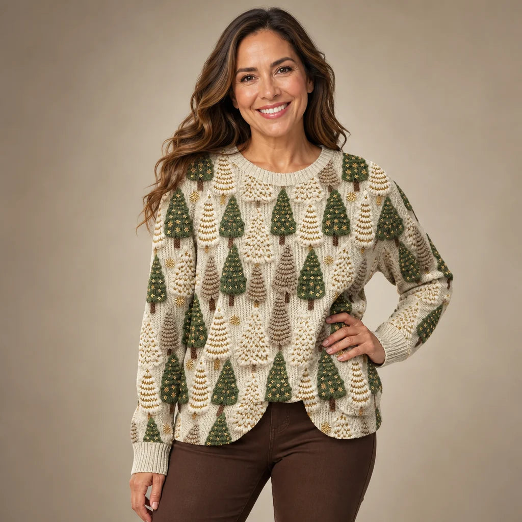Jersey con árboles navideños