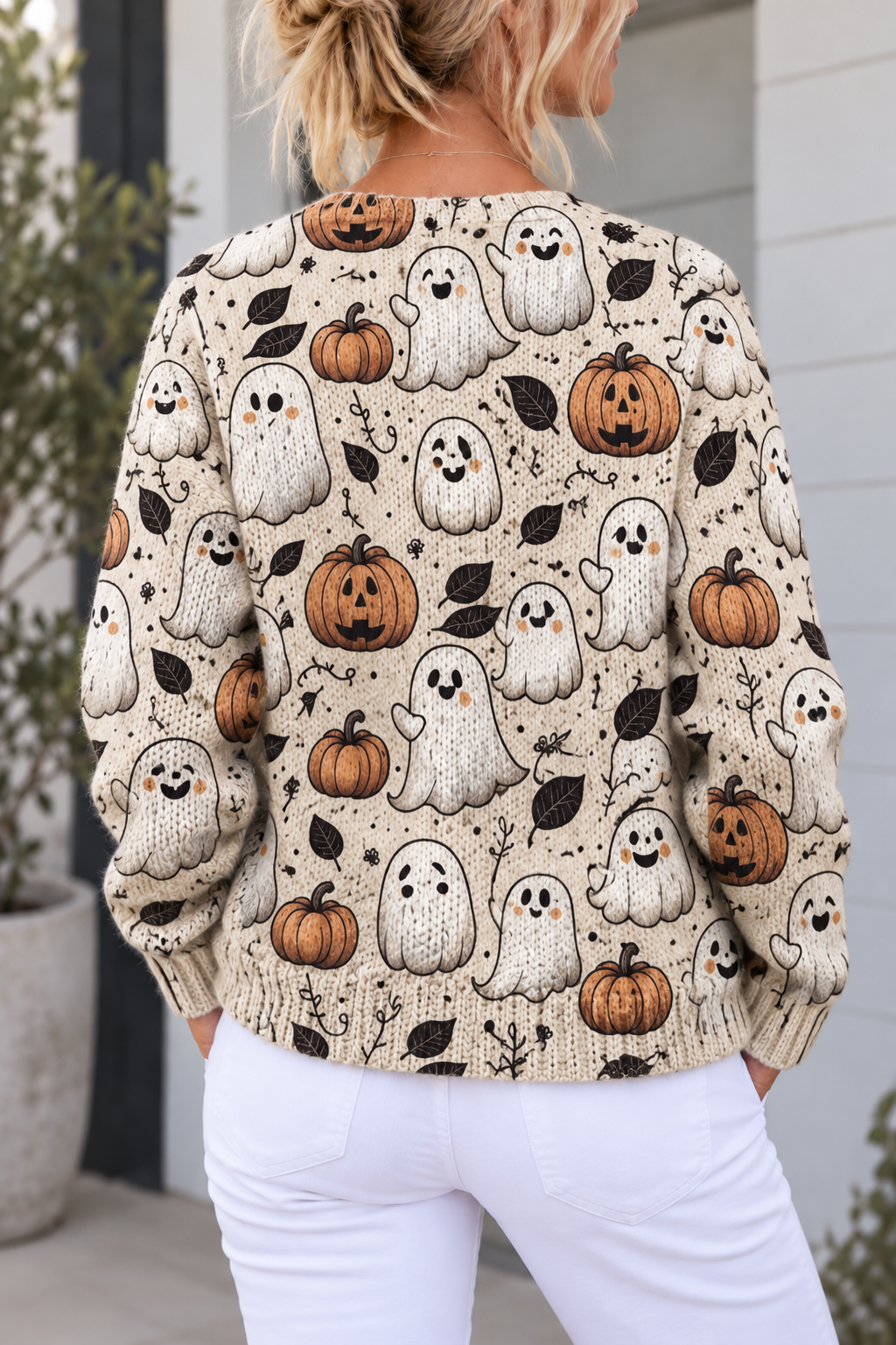 Cárdigan punto con estampado Halloween
