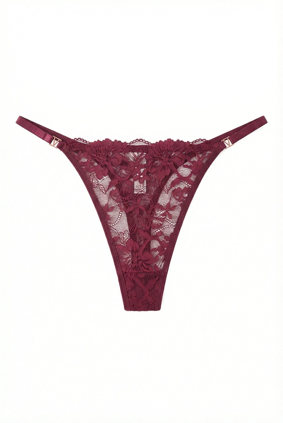Floral Lace | High-Cut Thong in Bordeaux