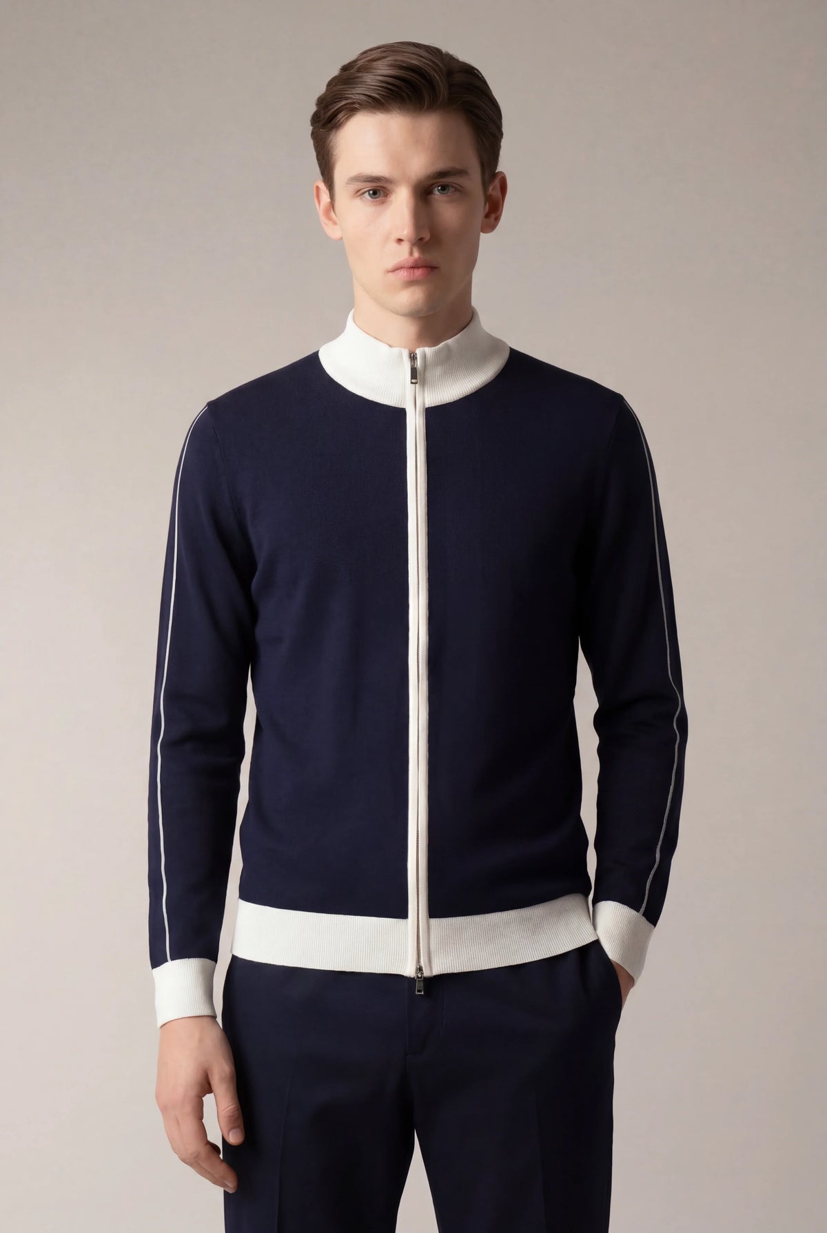 Santiono Cardigan Navy | Cashmere Button Cardigan