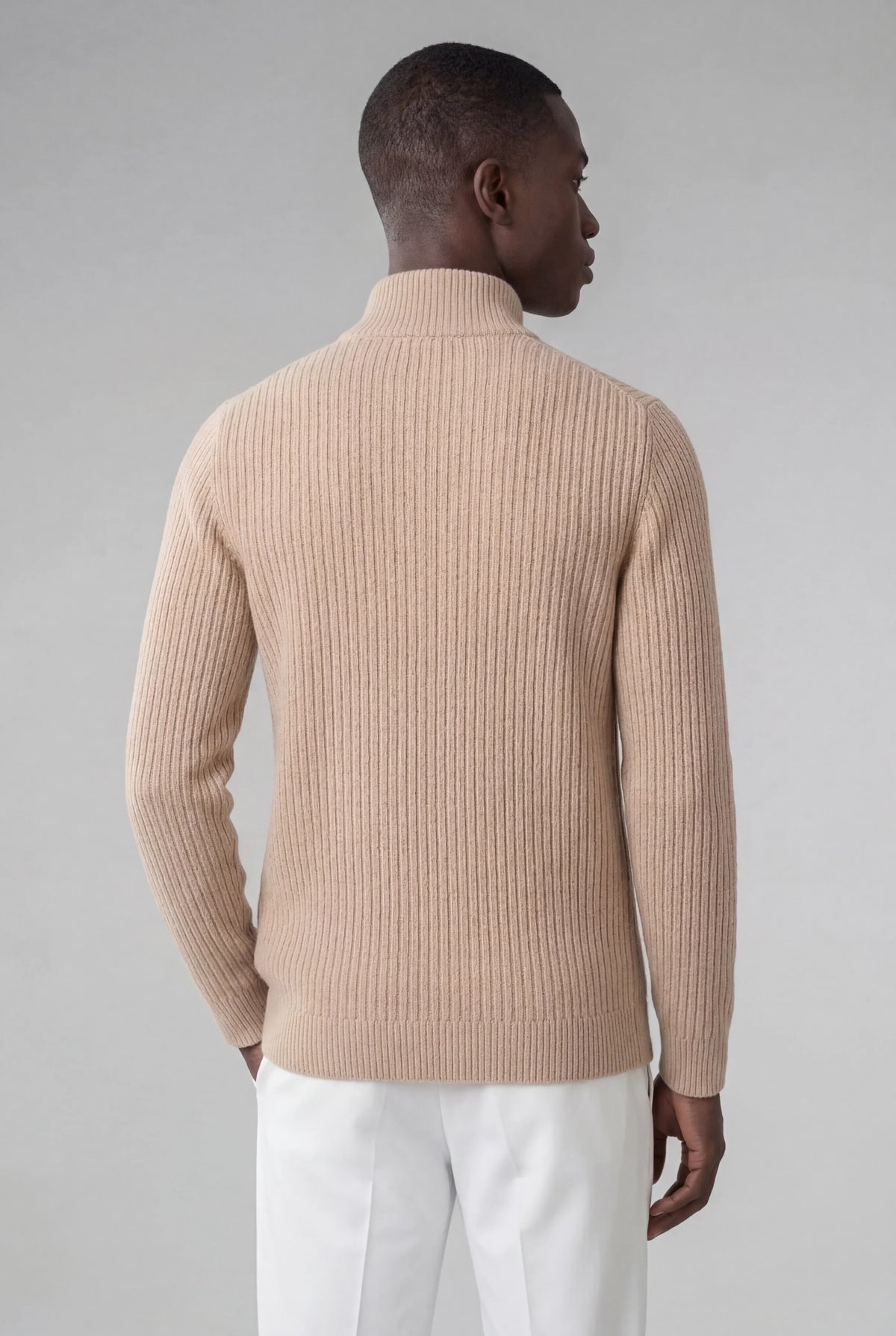 Nombre Knit Cardigan Beige | Ribbed Button Cardigan