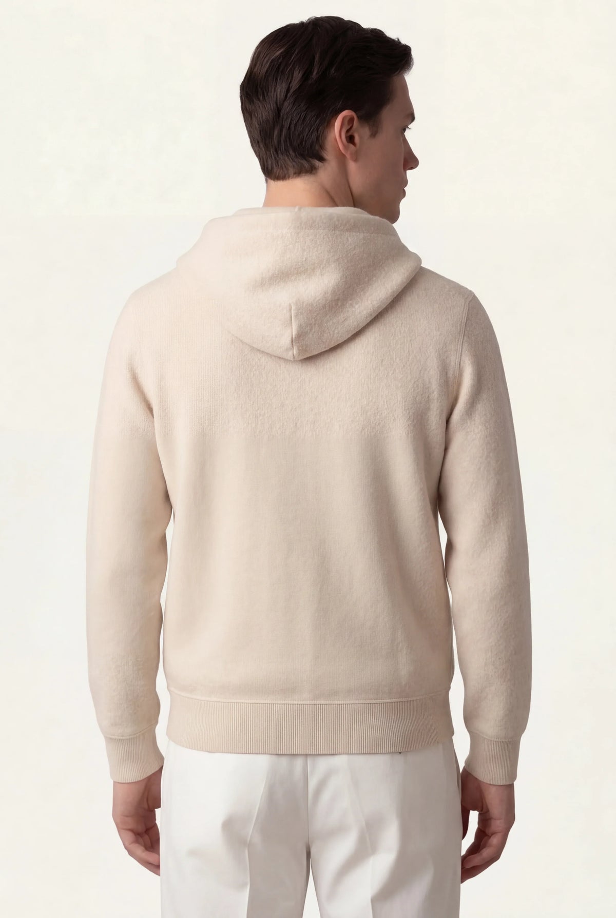 Noro City Sweater Beige | Hooded Knit with Button Placket
