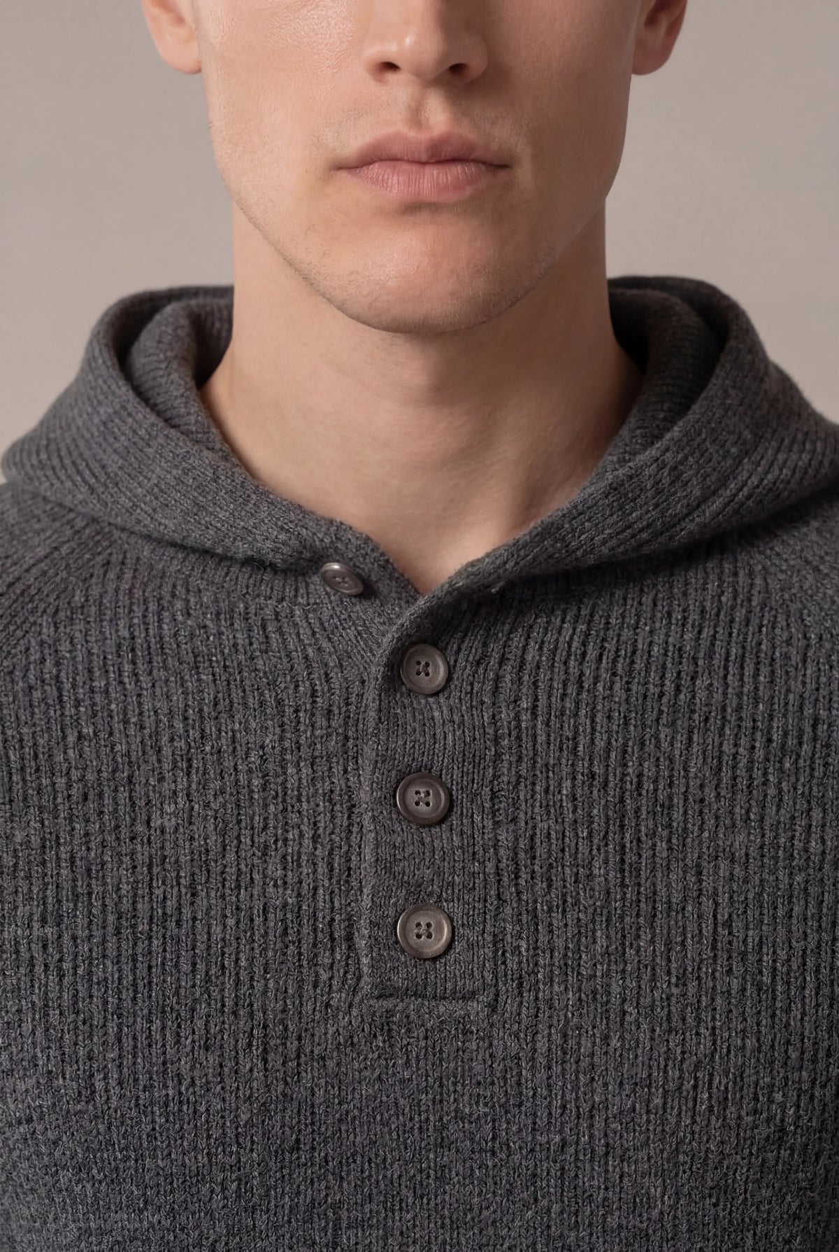 Nobi Knit Sweater Grey | Cable-Knit Hooded Sweater
