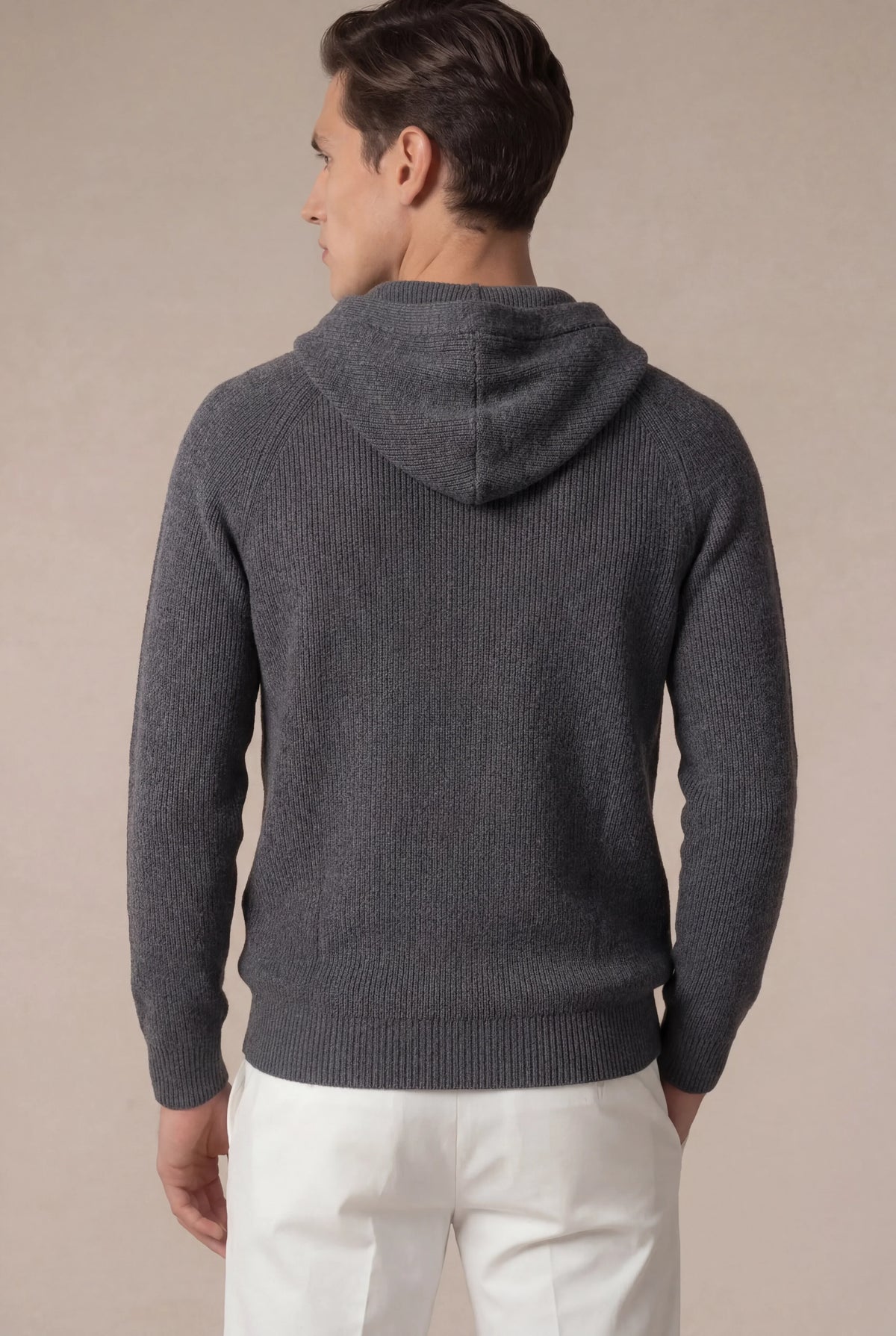 Nobi Knit Sweater Grey | Cable-Knit Hooded Sweater