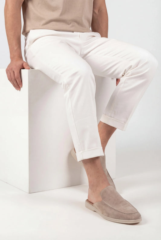 Suede Yacht Loafer Beige | Slip-On Boat Loafer