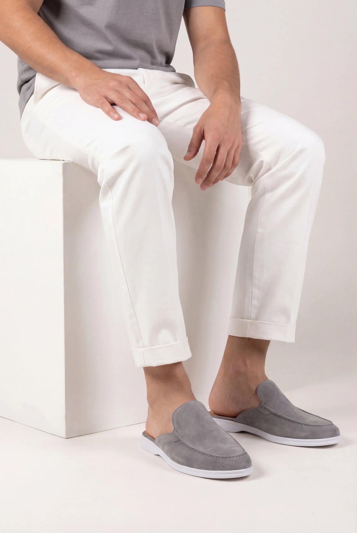 Suede Yacht Loafer Grey | Slip-On Boat Loafer
