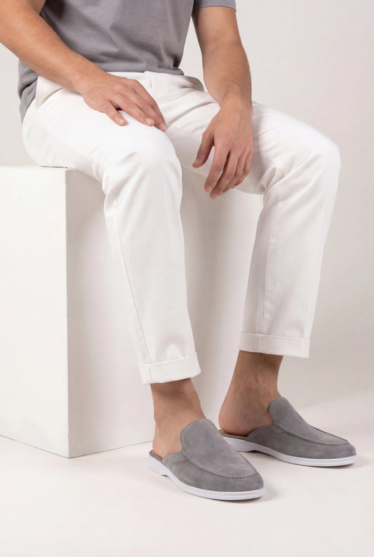 Suede Yacht Loafer Grey | Slip-On Boat Loafer