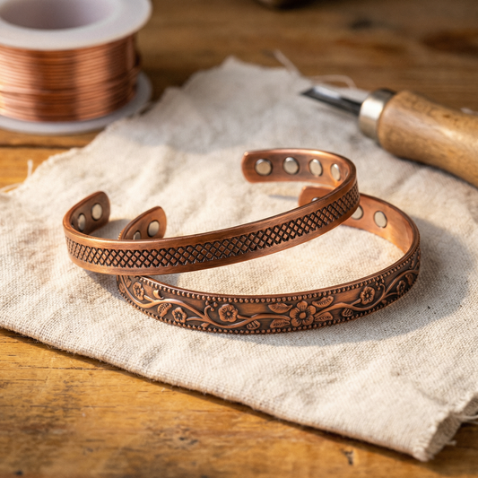 Pulsera de cobre forjado con magnete