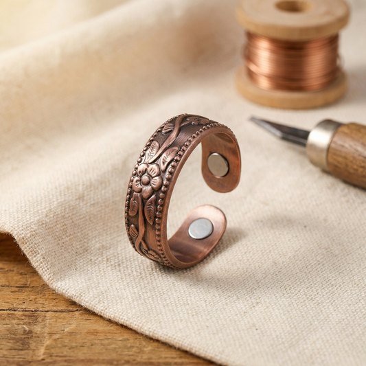 Anillo de cobre forjado a mano