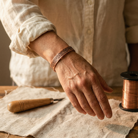 Pulsera de cobre forjado con magnete