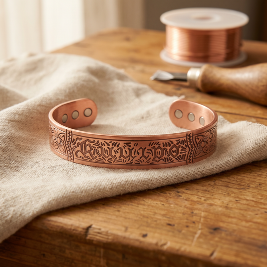 Pulsera de cobre forjado con magnete