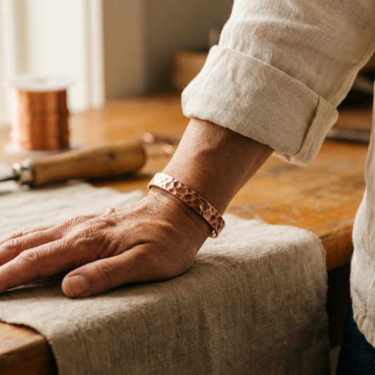 Pulsera de cobre forjado con magnete
