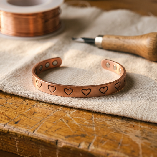Pulsera de cobre forjado con magnete