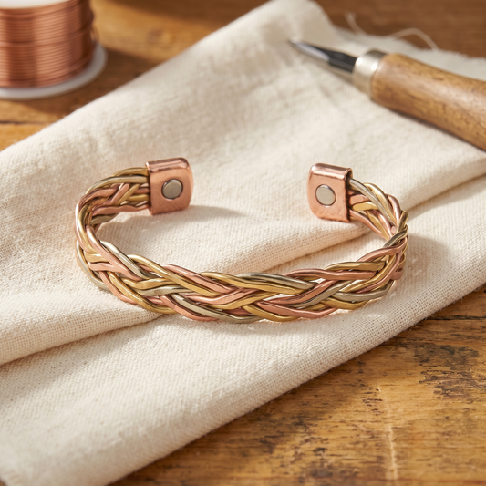 Pulsera de cobre trenzado con magnete