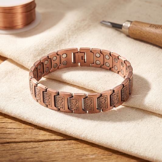 Pulsera de cobre forjado con magnete
