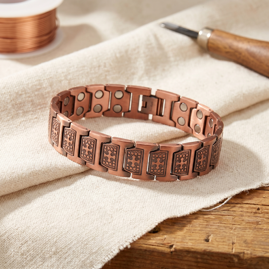 Pulsera de cobre forjado con magnete