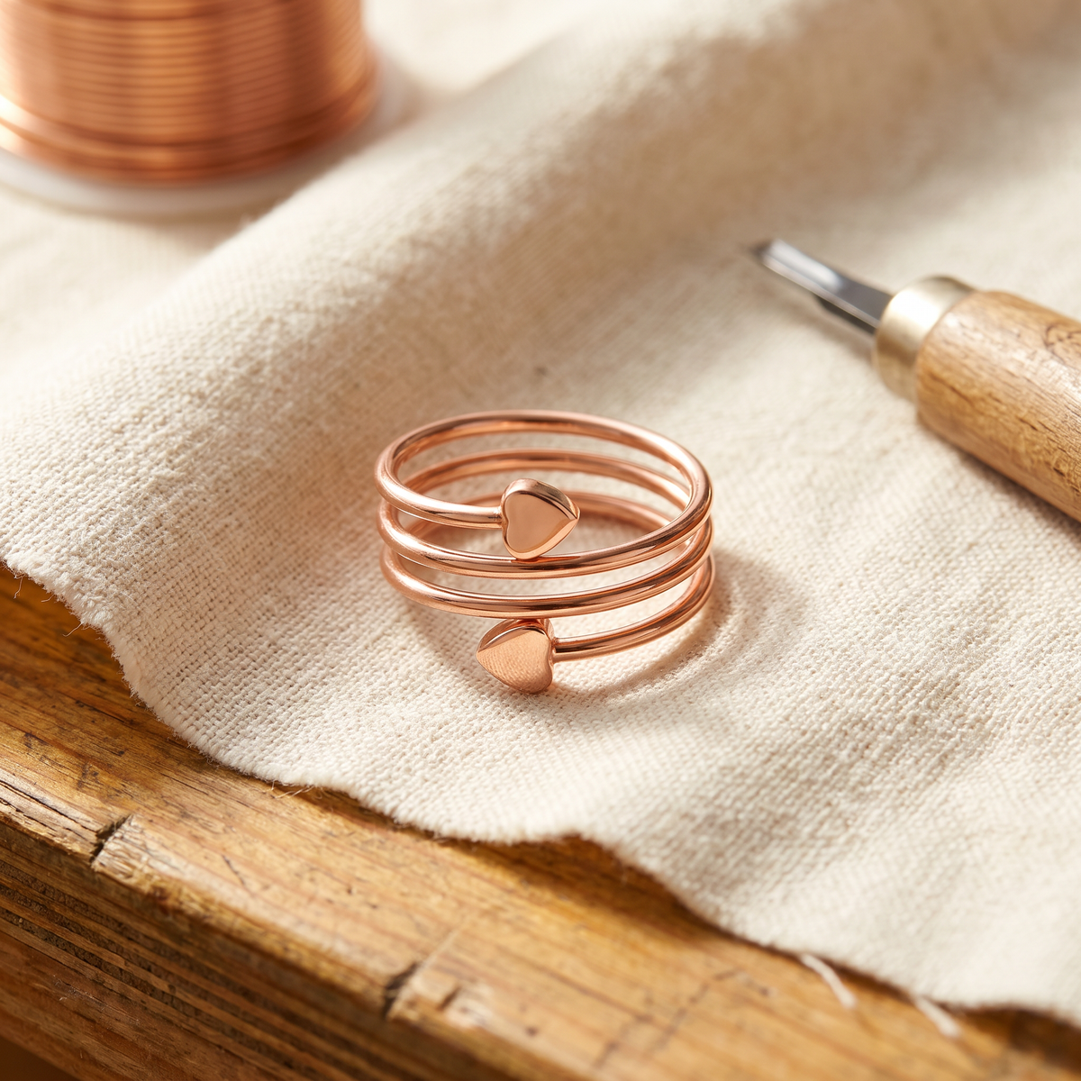 Anillo de cobre con magnete ajustable