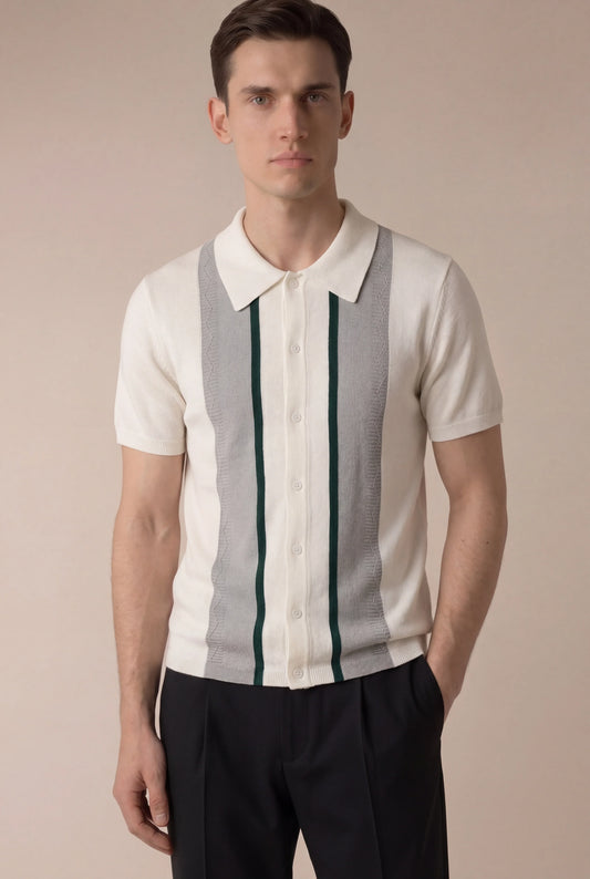 Valentieri Polo | Fine-Knit Button-Up Polo