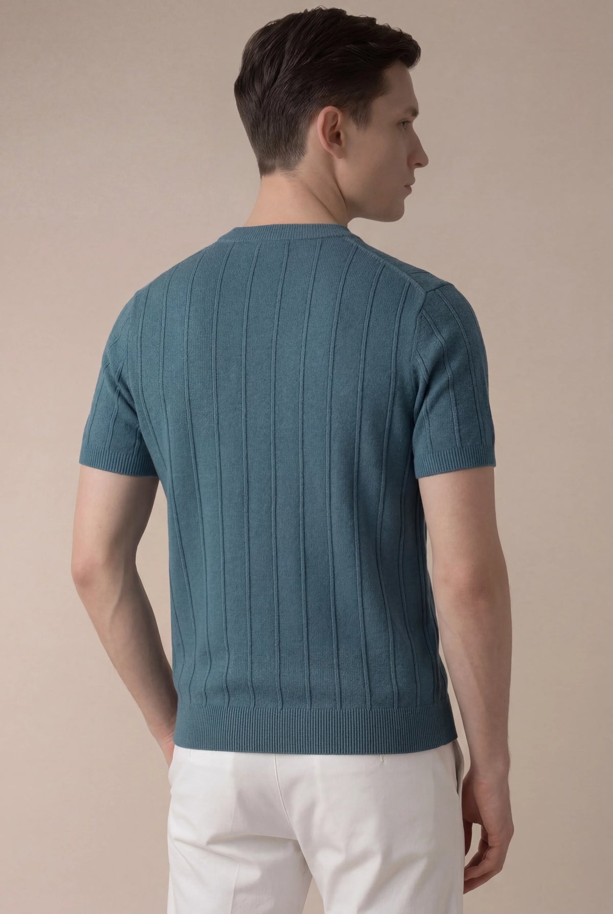 Aurelio T-Shirt Avio Blue | Elegant Essential Tee