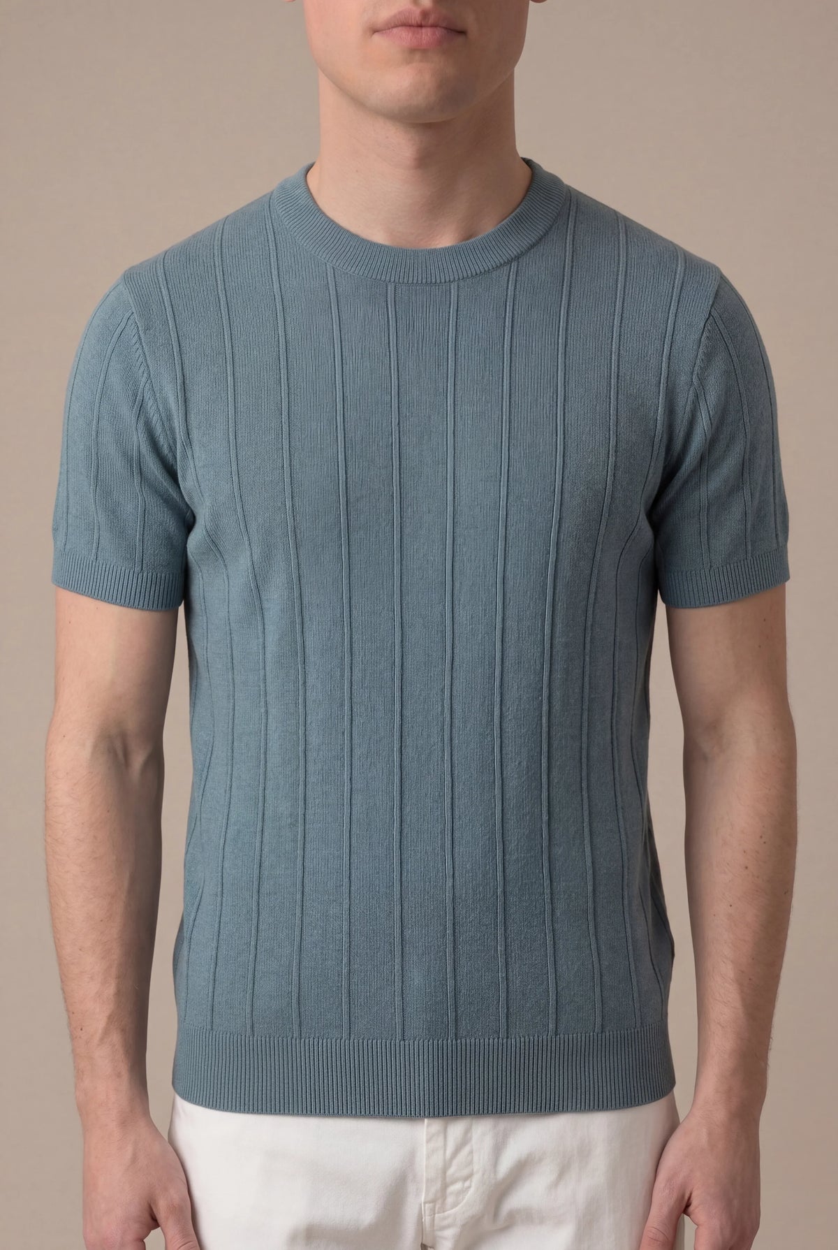 Aurelio T-Shirt Avio Blue | Elegant Essential Tee