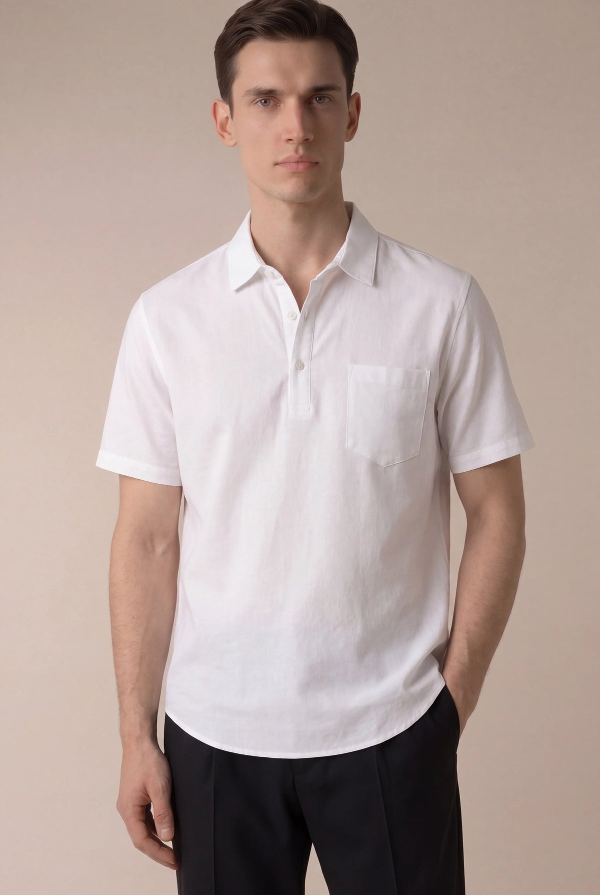 White Ponza Shirt | Linen Popover Shirt