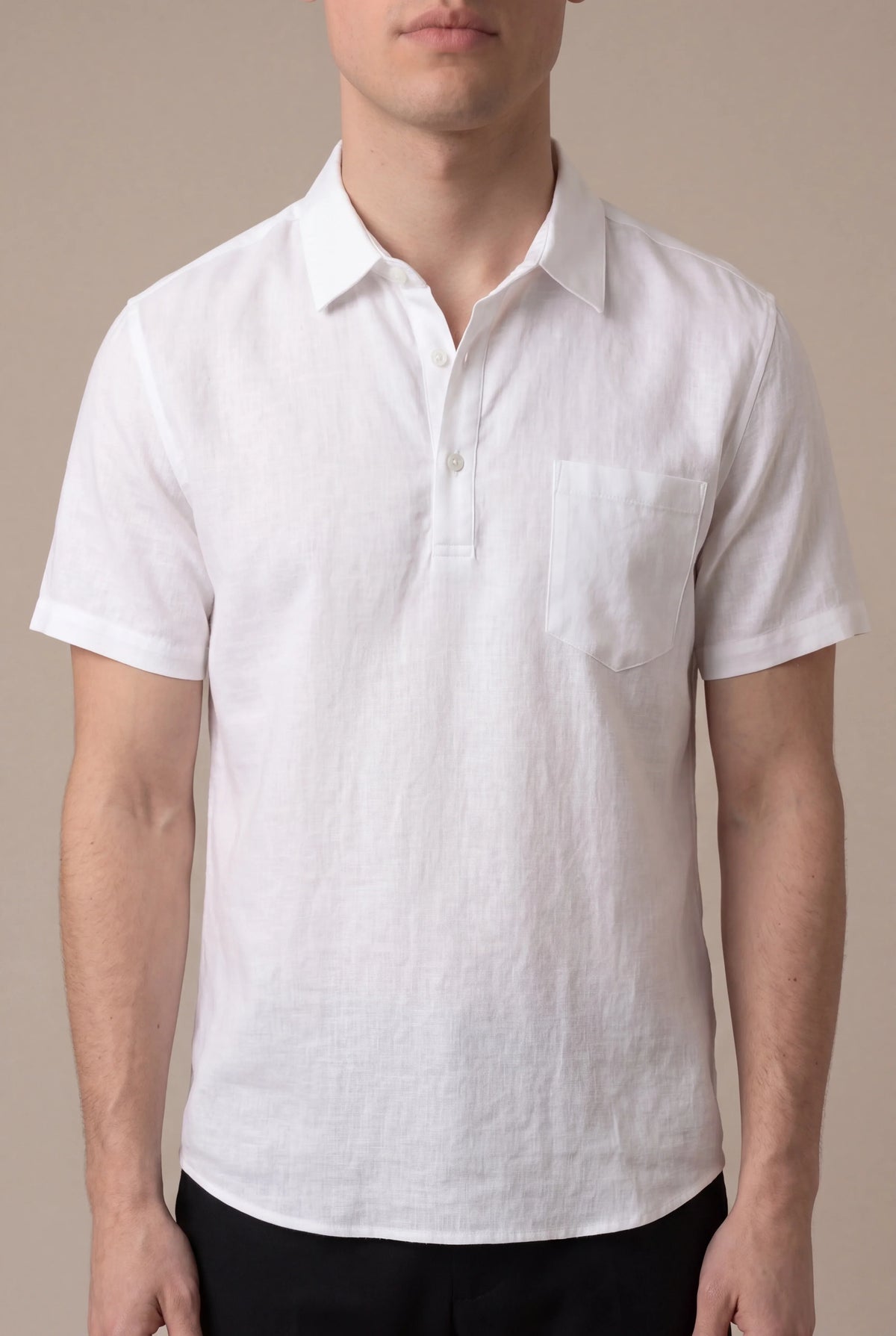 White Ponza Shirt | Linen Popover Shirt