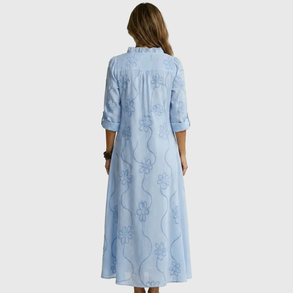 Vestido midi camisero con estampado floral