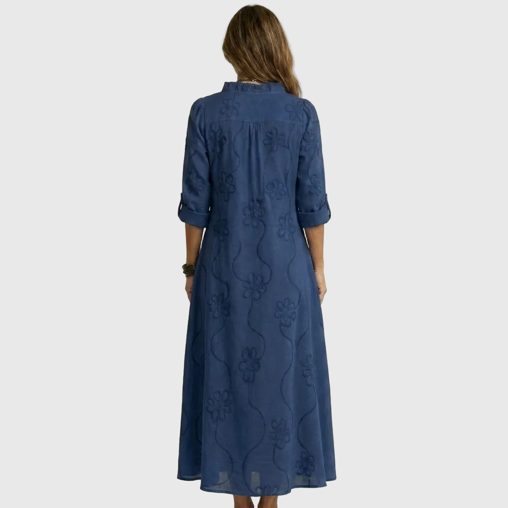 Vestido midi camisero con estampado floral